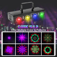 1 x RAW Customer Returns Disco light party light, DMX 13 Lens LED light organ RGB DJ disco lights projector music controlled, effect spotlight for KTV family reunion wedding birthday Halloween - RRP €80.66