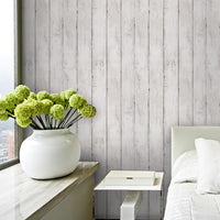 1 x RAW Customer Returns Wallpaper self-adhesive 44x1000cm adhesive film wood white furniture film plank wood grain furniture film shabby decorative film wood look retro wood wallpaper wall paper wall covering vinyl film wall furniture - RRP €30.24