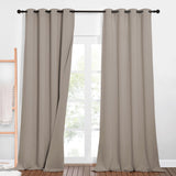 1 x RAW Customer Returns PONY DANCE Soundproof Curtain Opaque Curtains Eyelet Curtain Set of 2 Three-Layer Curtains 100 Opaque Blackout Curtain Heat-Insulating Curtains with Eyelets, H 240 x W 132cm, Sand Color - RRP €91.95