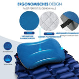 1 x RAW Customer Returns HIKENTURE Inflatable Camping Travel Pillow with Removable Pillowcase, Ergonomic Pillow, Comfortable Neck Pillow for Outdoor, Inflatable Travel Neck Pillow, Blue, One Size - RRP €23.18