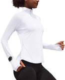 1 x RAW Customer Returns PINSPARK T-Shirt Women s Training Top Sports Top Crop Top Hiking Shirt Running Workout Sports Shirt Lightweight Yoga Training Long Sleeve Shirts White XXL - RRP €19.15