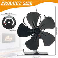 1 x RAW Customer Returns WHDPETS fireplace fan, stove fan without electricity, quiet fireplace fan, heat-operated fireplace fan, 5 blades heat-operated heat distributor fan for firewood fire pit stove pipe - RRP €25.57