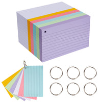 1 x RAW Customer Returns testyu 500 pieces index cards with ring - Can be written on both sides and thickened paper material Perfect for learning, writing down notes and memos and lists, 6 vibrant colors in one set - RRP €16.13