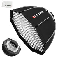 1 x RAW Customer Returns Triopo Softbox, 90 cm, Portable, Bowens Mount, Octagonal, Quick Installation, with Honeycomb Grid, for Studio, Strobe, Outdoor Photography - RRP €75.99