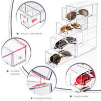 1 x RAW Customer Returns Desk Organizer with 8 Drawers, ToyaJeco Stackable Desktop Storage Box with Removable Drawer, Clear Eyeglass Organizer for Office Supplies Stationery Markers Sunglasses - RRP €26.21