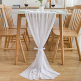 1 x RAW Customer Returns CHUQING Table Runner White Chiffon Table Runner Wedding Communion 420 cm x 70 cm White Table Runner - RRP €21.99