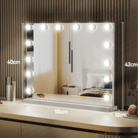 1 x RAW Customer Returns LIANWANG Hollywood makeup mirror with lighting, Hollywood mirror with 14 LED light dimmable, 3 color temperatures, touch screen, intelligent memory function for daughter, 50x42cm - RRP €59.48