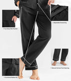 1 x RAW Customer Returns DAVID ARCHY Men s Cotton Pajamas Sleepwear Long Sleeve Shirt and Lounge Pants with Button Placket Pockets and Ribbon Pack of 1, Black, XL - RRP €46.99