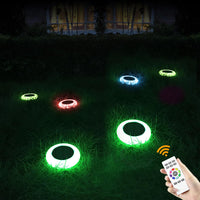 1 x RAW Customer Returns INTELAMP solar lamps for outdoor garden, 6 pieces solar garden lights with remote control, brightness and color programmable solar garden lighting for garden, path, pool, yard, IP65 waterproof - RRP €50.41