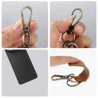 1 x Brand New Abeillo Personalized Leather Keychain Set of 2 - Personalized Leather Keychain - Metal Keychain - Portable Keychain for Men and Women, Brown - RRP €22.8