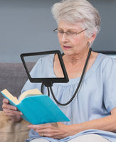 1 x RAW Customer Returns 5X Hands Free Magnifying Glass Hanging Neck, Flexible Gooseneck FullPage Reading Magnifier, 8 x 5 Large Page Magnifier for Reading Small Prints Low Vision Seniors with Aging Eyes - RRP €23.45