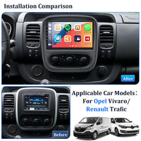 1 x RAW Customer Returns 2 DIN Android 13 car radio for Opel Vivaro B Renault Trafic Fiat Talento Nissan NV300 with Carplay Android Auto, 9 inch touchscreen receiver radio with BT WiFi GPS FM RDS Hi-FI SWC rear view camera - RRP €188.09