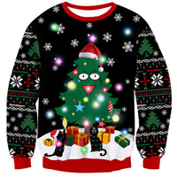 1 x RAW Customer Returns Belovecol Men s LED Christmas Jumper Ugly Christmas Sweater Knitted Jumper Xmas Jumper Funny Santa Claus Printed Long Sleeve Winter Clothing L - RRP €39.97