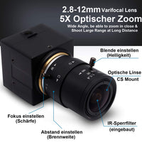 1 x RAW Customer Returns Svpro 2.0 Megapixel 2.8-12mm Varifocal Lens USB Camera 1080P Full HD 120fps 60fps 30fps USB Industrial Camera, Support IR Cutting, Plug Play DESV-USBFHD01M-SFV-2.8-12mm  - RRP €71.99