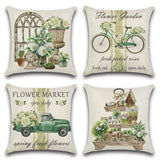 1 x RAW Customer Returns Artscope waterproof cushion covers, set of 4 spring - green garden cushion cover, breathable cushion case for outdoor balcony terrace patio garden farmhouse decor 45 x 45 cm - RRP €21.99