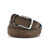 1 x RAW Customer Returns La Bottega del Calzolaio Men s belt in brown suede, handcrafted, made in Italy, 3.5 cm. 125cm 54 56 EU  - RRP €27.73