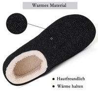 1 x Brand New Acfoda slippers men winter warm felt slippers memory foam non-slip lined felt slippers women comfortable soft cabin shoes plush slippers black 44 45 - RRP €19.75