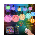 1 x RAW Customer Returns LED fairy lights outdoor, 25 LED colorful fairy lights with Bluetooth 20 modes 16 colors fairy lights outdoor power IP65 waterproof fairy lights bulbs for outdoor garden, balcony, terrace and indoor room - RRP €34.69