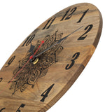 1 x RAW Customer Returns Foxtop Wooden Wall Clock Mandala Silent Without Ticking Noises 30 cm Decorative Solid Wood Clock for Living Room Kitchen Office Caf Bar - RRP €29.23