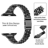 1 x RAW Customer Returns MioHHR Slim Band Compatible with Apple Watch Strap 42mm 44mm 45mm, Thin Stainless Steel Metal Chain Strap for Women iWatch Bands Series 8 7 6 5 4 3 2 1 SE, Black - RRP €18.99