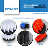 4 x Brand New Emilio s brush attachment for drill 7 brush attachments - cleaning brushes for the drill brush attachment for cordless screwdrivers - drill brush set - RRP €80.44