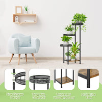 1 x RAW Customer Returns LyTaispuly 4 Tier Plant Stands Indoor Outdoor, Tall Metal Plant Stand for Multiple Plants, Modern Corner Plant Shelf Flower Stand Holder Display Rack for Living Room Balcony Patio Square  - RRP €46.38