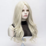 1 x RAW Customer Returns Long Wavy Wig FVCENT Platinum Blonde Synthetic Wig for Women with Blonde Wavy Blonde Curly White Blonde for Daily Party Wig Platinum Blonde  - RRP €23.54