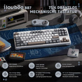 1 x RAW Customer Returns iLovBee B87 Gaming Keyboard Wireless 75 , Gasket Mechanical Keyboard RGB, QMK VIA Bluetooth 2.4G USB-C with Button PBT Keycaps US Layout TKL, Hot Swap Linear Aster Switch, Taupe - RRP €89.99