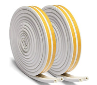 1 x RAW Customer Returns 20M sealing tape for doors, door seal self-adhesive window seal doors windows anti-collision rubber foam seal strip sound insulation sealing tape self-adhesive D-white  - RRP €12.0