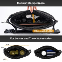 1 x RAW Customer Returns Cwatcun Camera Bag Photo Leisure Bag Waterproof Small Camera Bags Camera Sling Bag PU Photo Bag for SLR Cameras, Black, S - RRP €36.29