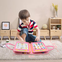 9 x Brand New Rhybor Busy Board Montessori Toy from 1 year Busy Board Drawing Board Toy for Toddlers from 2 Years Old Montessori Motor Skills Toy from 1 2 3 5 6 Years Old Pink Color  - RRP €172.8