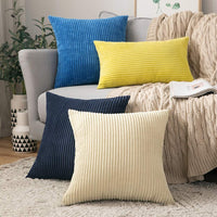 1 x RAW Customer Returns MIULEE set of 2 cushion covers corduroy cushion cover decorative cushion cover sofa cushion couch cushion decorative cushion cover decorative cushion cover with hidden zipper 50 x 50 cm beige - RRP €17.7