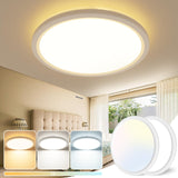 1 x RAW Customer Returns slochi LED ceiling light, 2 pieces ceiling lamp 3000K 4000K 6500K, 18W 1800LM flat round bathroom lamp ceiling, waterproof ceiling lamps for bathroom kitchen hallway basement balcony 23cm - RRP €27.99