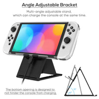 1 x RAW Customer Returns FYOUNG Accessories Bundle Compatible with Nintendo Switch OLED Model with Carrying Case and Protective Case Portable Bag for Switch OLED Case Screen Protector Joystick Caps - White - RRP €21.99