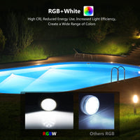 1 x RAW Customer Returns LyLmLe Magnetic LED Pool Light for Above Ground Pools, 15cm RGBW Underwater LED Pool Lighting with Remote Control, Lasts up to 40H, Rechargeable USB-C, IP68 Waterproof for Concrete Wood GRP Pools - RRP €20.64