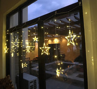 1 x RAW Customer Returns LED fairy lights stars for Christmas indoor window with timer 31V fairy lights warm white 8 modes Christmas lights outdoor decoration IP44 light curtain 2.5Mx1M - RRP €27.22