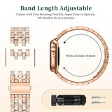 1 x RAW Customer Returns wutwuk Apple Watch Band 41mm 40mm 44mm 45mm 38mm 42mm Women Glitter Compatible with iWatch Series SE 9 8 7 6 5 4 3 2 1 Diamond Rhinestone Hard PC Protective Frame Ultra Thin Protective Case Rose Gold - RRP €25.04