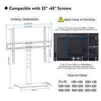 1 x RAW Customer Returns BONTEC TV stand TV stand for 32-65 inch LCD LED OLED Plasma flat curved TVs up to 45KG, height adjustable stable, Max.VESA 600x400 - RRP €45.99