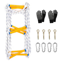 1 x RAW Customer Returns Fire Escape Rope Ladder Rescue Ladder, Portable Climbing Rescue Rope Ladder, Escape Ladder Made of Flame Retardant Nylon, for Window Balcony Railing Tree House Outdoor Adults Children 5 m  - RRP €40.03