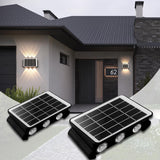 1 x RAW Customer Returns Solar Wall Light Outdoor, 2 Pack Warm White Solar Light for Outdoor LED Lighting IP65 Waterproof Wall Light Wall Wireless Waterproof Fence Lighting for Backyard Garden Porch Deck Patio - RRP €47.99