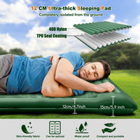 1 x RAW Customer Returns VUENICEE Self-Inflating Sleeping Mat, 12CM Thickened Camping Mattress with Foot Press Pump, Waterproof Ultralight Self Inflatable Mattress Chinese Knot-Military Green - RRP €42.99