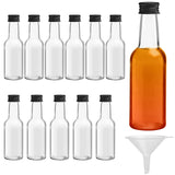 1 x RAW Customer Returns BELLE VOUS Small bottles for filling 12 pieces - 250 ml plastic bottles, reusable - empty small liquor bottles with black lid and funnel - liqueur mini bottles for weddings, parties - RRP €22.99