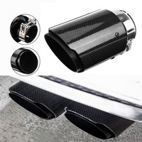 1 x RAW Customer Returns 63mm Exhaust Tips Exhaust Rear Exhaust Tailpipe Stainless Steel and Carbon Fiber Car Exhaust Pipe Tailpipe Universal Black  - RRP €36.29