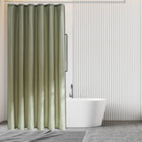 1 x RAW Customer Returns Furlinic shower curtain for bathtub and shower in bathroom, textile bath curtain anti-mold made of fabric, washable, waterproof, sage green with 12 rings 180 x 210 cm. - RRP €18.14