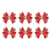 13 x Brand New Juwacoo Pack of 6 red bow napkin rings, butterfly knot napkin ring holder, handmade metal napkin buckles, elegant table decoration - RRP €265.2