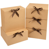 1 x RAW Customer Returns AWCIGG Brown Gift Boxes 12 Units , 20 x 20 x 10cm, Kraft Cardboard Box with Lid and Ribbon, Boxes for Gifts, Parties, Birthdays, Weddings, Christmas and Birthdays - RRP €19.67