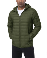 1 x RAW Customer Returns TACVASEN Men s Puffer Jacket Lightweight Waterproof Hooded Jacket Inner Pockets Casual Jacket Warm Full Zip Hoodie with Hood XL, Army Green  - RRP €37.8