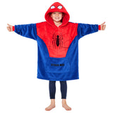 1 x RAW Customer Returns Marvel Spiderman Bat Blanket for Children and Teenagers - One Size Fleece Hooded Blanket - Spiderman Gifts - RRP €30.99