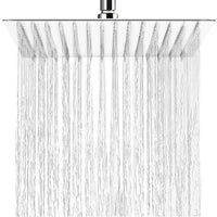 1 x RAW Customer Returns HAUSPROFI Stainless Steel Rain Shower Head, Anti-Limescale Shower Head, 12 Inch High Pressure Fixed Showers, Square Chrome - RRP €31.69