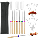 1 x RAW Customer Returns AONAT telescopic grill skewers, 10 PC grill skewers stainless steel, stick bread skewers, stick bread sticks, marshmallow skewers, grill skewers campfire, roulade needles, extra long BBQ skewer long 31-81CM  - RRP €14.99